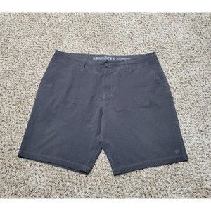 Hang Ten Charcoal Grey Shorts Men's 40 Chino Hybrid Board Surf Casual Drawstring